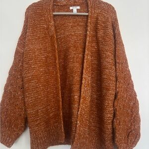 Nine West Rust Open Front Cardigan